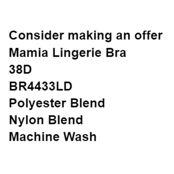 New Mamia Lingerie Bra 38D Lace Adjustable Straps Padded Cups Hook and Eye - Picture 2 of 10